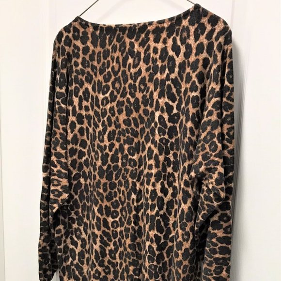 Laura Leopard Print Tunic Top Soft Warm Size XL - Picture 5 of 6